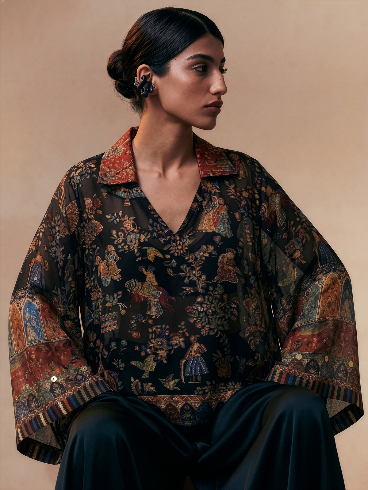 Mughal Garden Silk Top