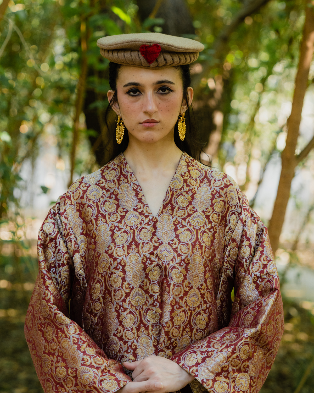 Chitrali cap with Red Heart Detail